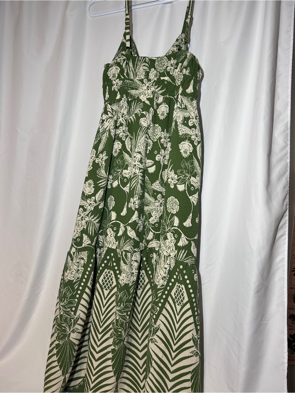 Sofia Vergara Green Tropical Floral Tie Front Maxi Dress Small NWT - Picture 8 of 10